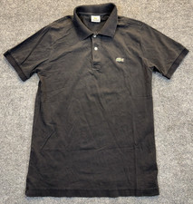 Lacoste Black Polo Shirt Men  s Size 4 Medium Short Sleeve Classic Fit Cotton