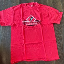 Vintage Ohio State Buckeyes Champion T-Shirt Red Brutus Embroidered Logo Size M