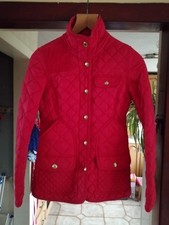 Joules Qulited Jacket Size UK 8 Red 