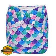 Sigzagor Reusable Cloth Diaper Multicolor Scales