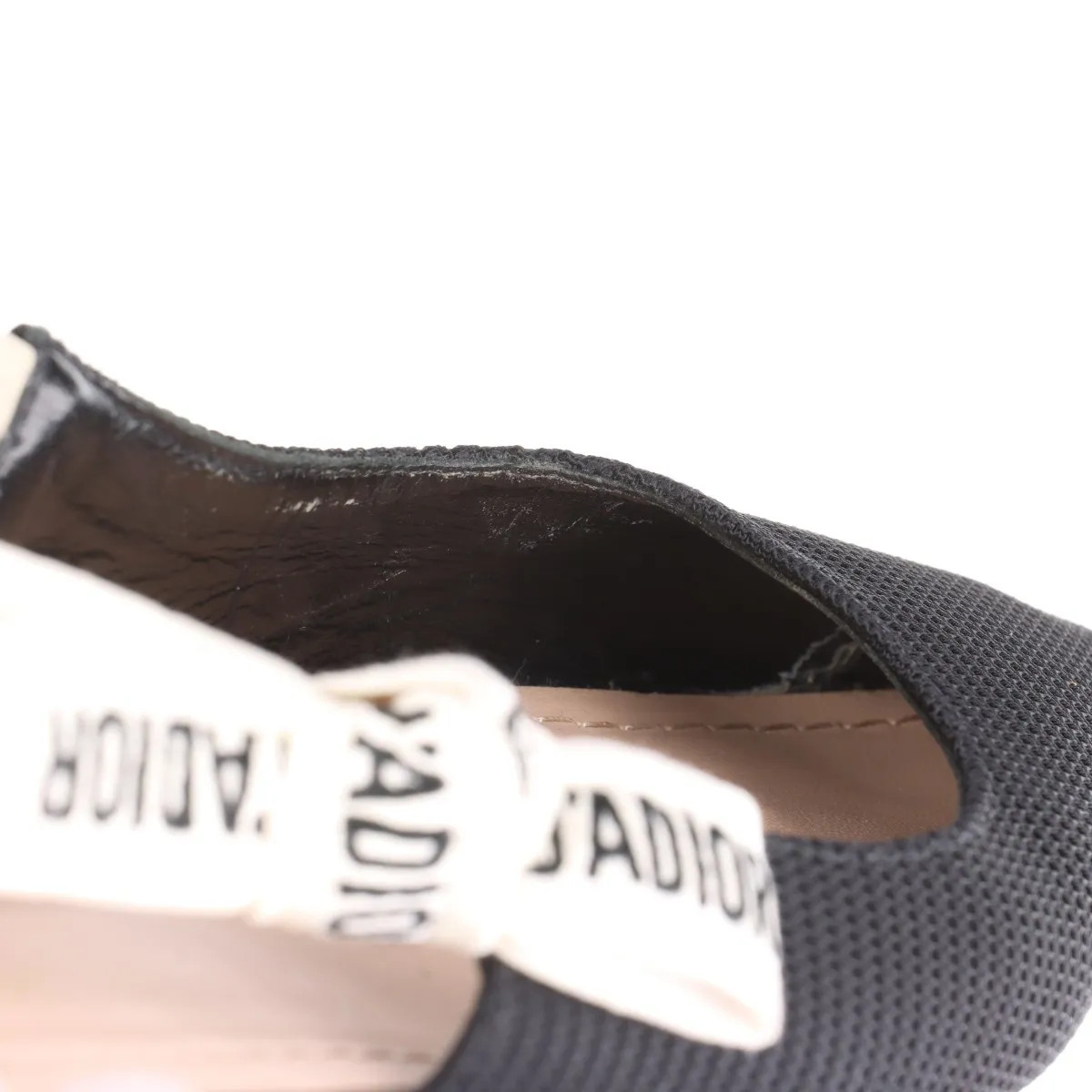 Christian Dior J'ADIOR Leather x fabric Flat Pumps 35.5 Ladies' Black x ivory SI thumbnail 17