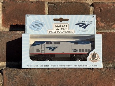 Amtrak Genesis P42 Wooden Train Locomotive 106 New In Box