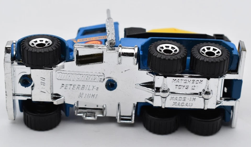 Matchbox Superfast #19 Peterbilt Cement Truck Kwik Set Cement. Made in Macao - Immagine 4 di 4