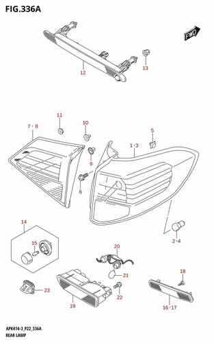 Suzuki Genuine Backup & Rear Fog Lamp Unit Fits Vitara 36254-86R10-000 - Picture 1 of 7