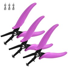 3PCS 1.5mm Metal Hole Punch Pliers with Replacement Pins 1.5mm Round Hole Pun...