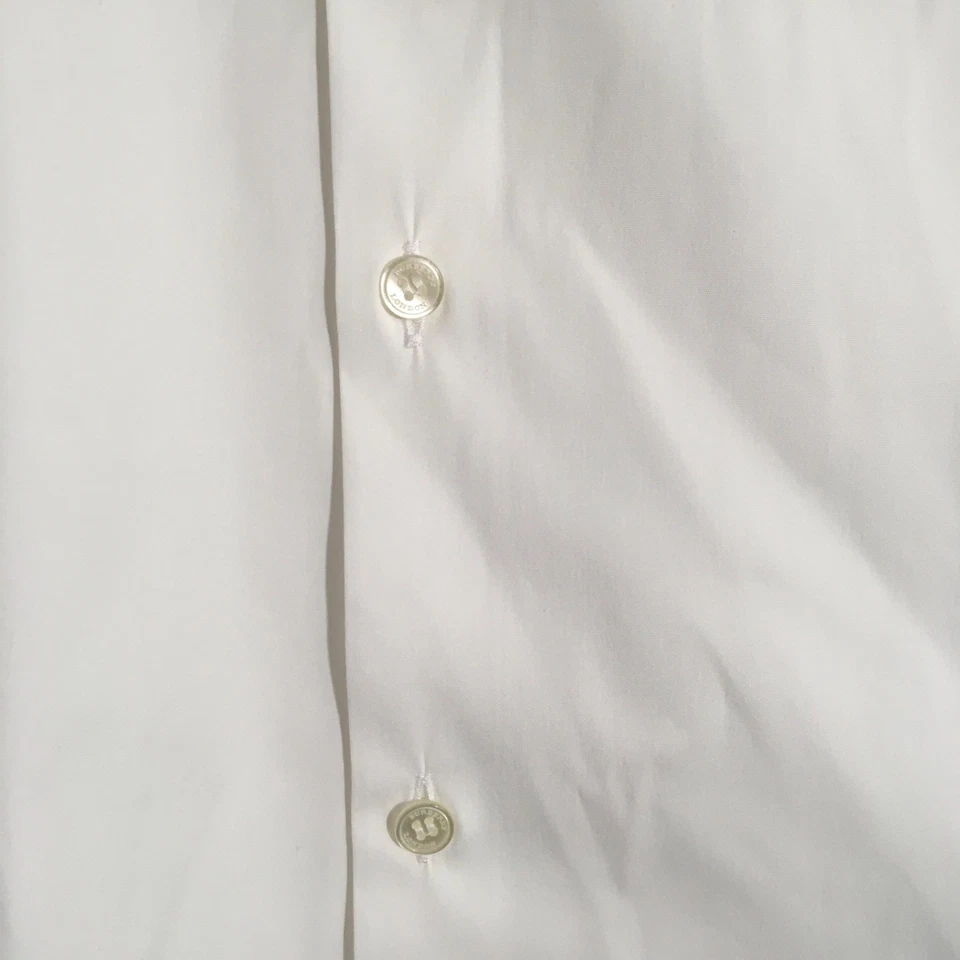 Burberry London Button Up Dress Shirt Men's 15.5 - 39 Modern Fit White Cotton - Image 4 of 4