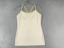 Lululemon Shirt Women 6 Yellow White Power Y Tank Running Gym Yoga Workout READ