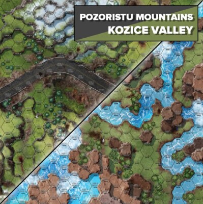800I BattleTech Neoprene Battle Mat Tukayyid Pozoristo Mountains/Kozice Valley