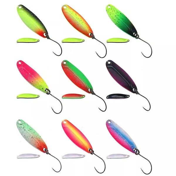 TROUT AREA BAIT'S 9er Set Trout Spoon 3,7g wie Nories Masukuroto Forellenblinker Japanblinker Area