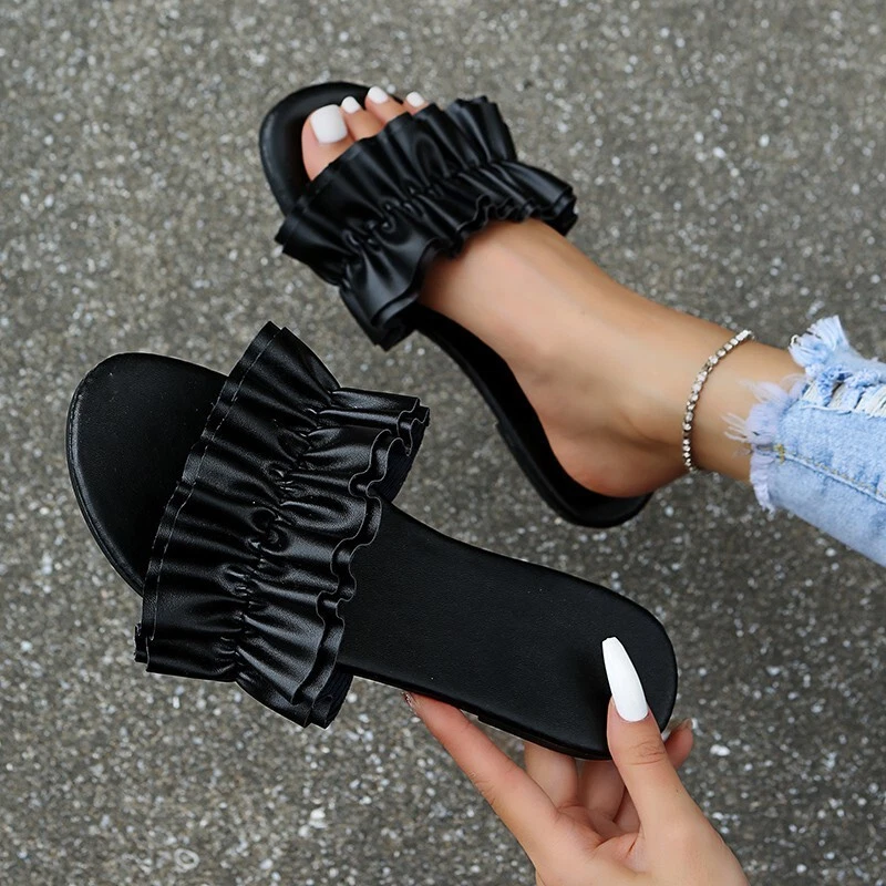 Flat heel slippers sale