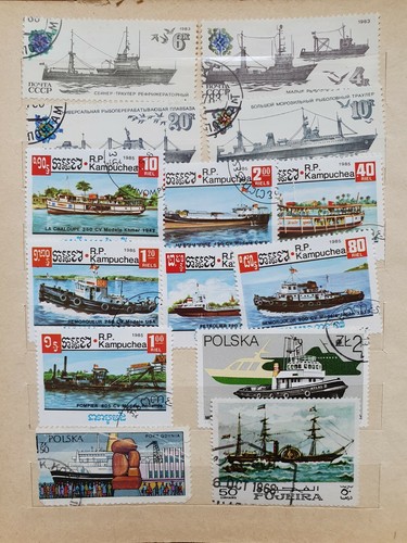 Collection of Transportation Cars Airplanes Ships Postage Stamps in Book 190pcs - Picture 10 of 12