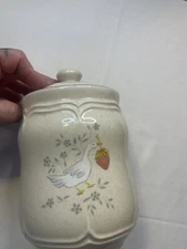 International China Co. Stoneware Marmalade Geese Pattern Canister 6.5”