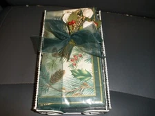 NEW Thr Ideal Home Range Pine Trees 32 Buffet Napkins in Holder