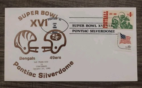Vintage Super Bowl XVI Envelope Cincinnati Bengals vs San Francisco 49ers. XVI