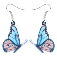 Acrylic Brush-footed Butterfly Earrings Dangle Insect Animal Jewelry For Women