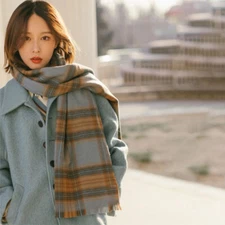 Winter Fashion Big Plaid Scarf Warm Scarf Christmas Gift for Men and Women