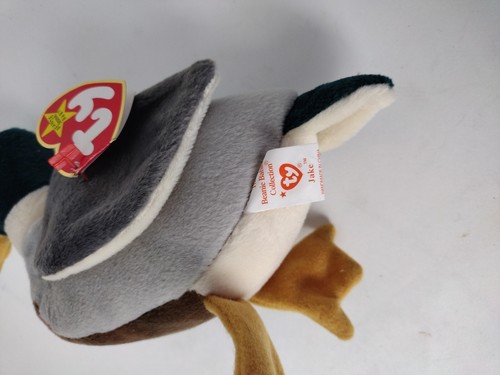 Ty Beanie Baby Jake The Mallard Drake Duck, 1997 1998 Error Tags - Picture 6 of 8