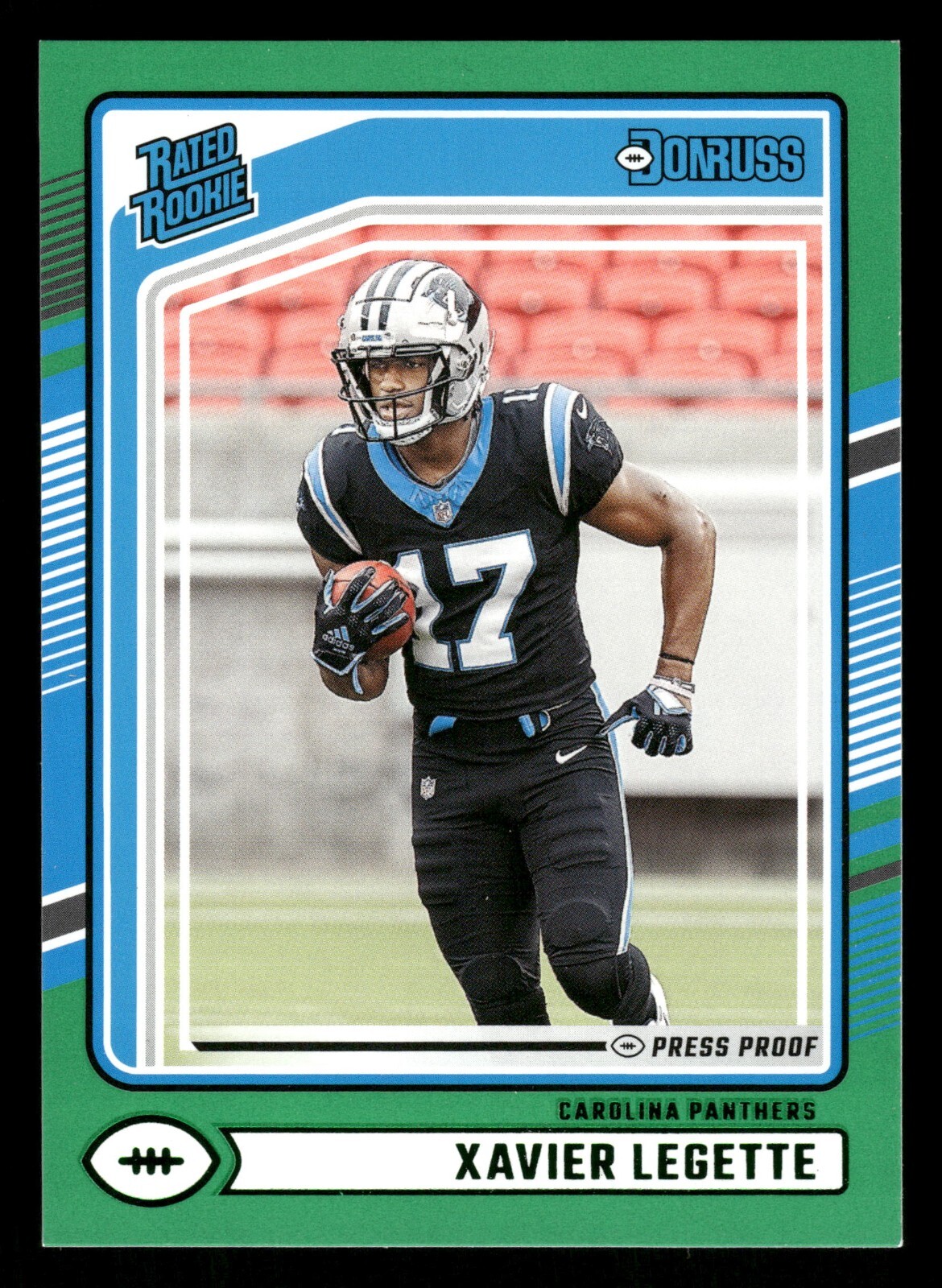 2024 Panini Donruss - Rated Rookie Green Press Proof #323 Xavier Legette (RC) (G