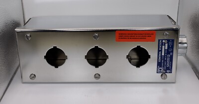 Square-D 9001KYSS3 Push Button Enclosure Stainless Steel Control Station SS