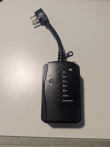 Prime 15A 125V 1875W Black LED Outdoor Countdown Timer 