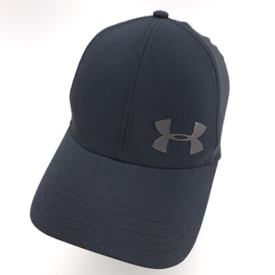 Under Armor Black Logo Baseball Golf Sport Hat Cap M/L Classic Fit