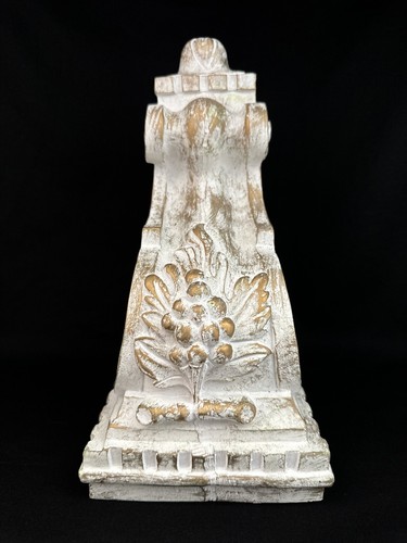 Plaster Shabby Chic 9.5" Shelf Bracket Wall Sconce Drapery Holder Hanging Decor - Picture 2 of 11