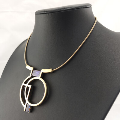   Pierre Lang Halskette Collier Anhänger Strick Kette Perle Magnet Gold Go 82  