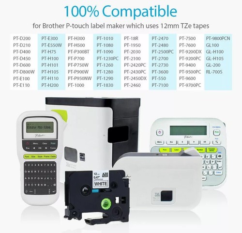 25Pk TZ-231 TZe-231 PT-D210 Label Maker Tape 12mm Compatible for Brother P-Touch - Picture 7 of 12