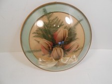 Vintage Dried Roses Convex Bubble Glass Wall Art Bouquet 7"