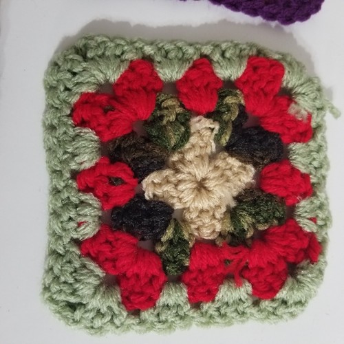 12 sottobicchieri quadrati fatti a mano all'uncinetto stile afgano nonna 4,5"" X 4,5"" colorati - Foto 10 di 19