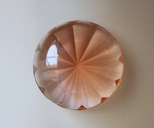 Round Fluted Jewels- German Made- Trans Peach- 35mm- Stained Glass and Lead