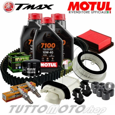 MOTUL - HIFLO - NGK - BANDO - MITSUBOSHI Tagliando YAMAHA TMAX 500 2008 2009 2010 2011 2012 Kit Olio Motul 7100 T-MAX 4T