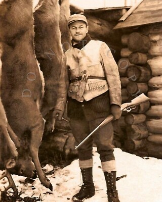 ANTIQUE DEER HUNTING REPRO PHOTO HUNTER WITH SAVAGE MODEL 99 RIFLE