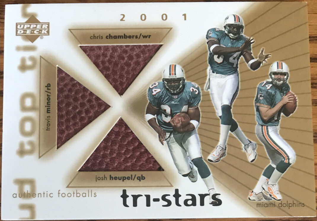 2001 Upper Deck Top Tier Tri-Stars Footballs J.Heupel/T.Minor/C.Chambers #3S-MD