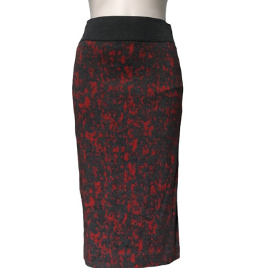 NWT Hugo Boss Womens Small Knit Pencil Skirt Emkara Multicolor Printed Side  Slit