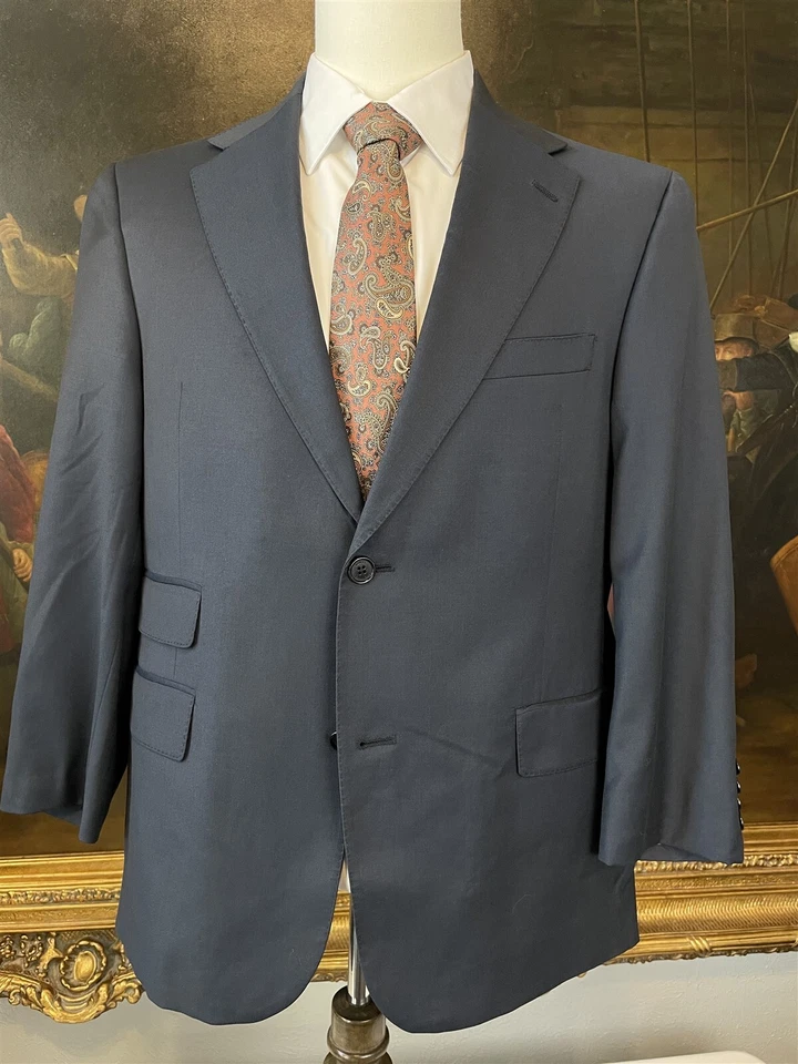 Daniel Cremieux 40S USA MADE Dark Smoke Gray Loro Piana Wool 2Btn Blazer Jacket - Image 2 of 4