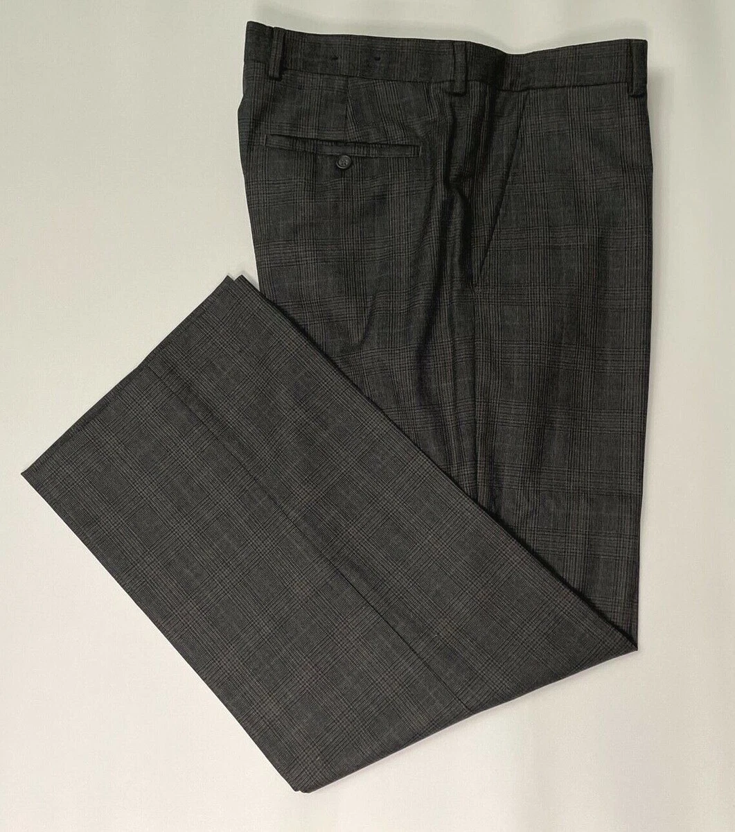 BANANA REPUBLIC TAILORED STRAIGHT Wool Mens Brown Plaid Pants
