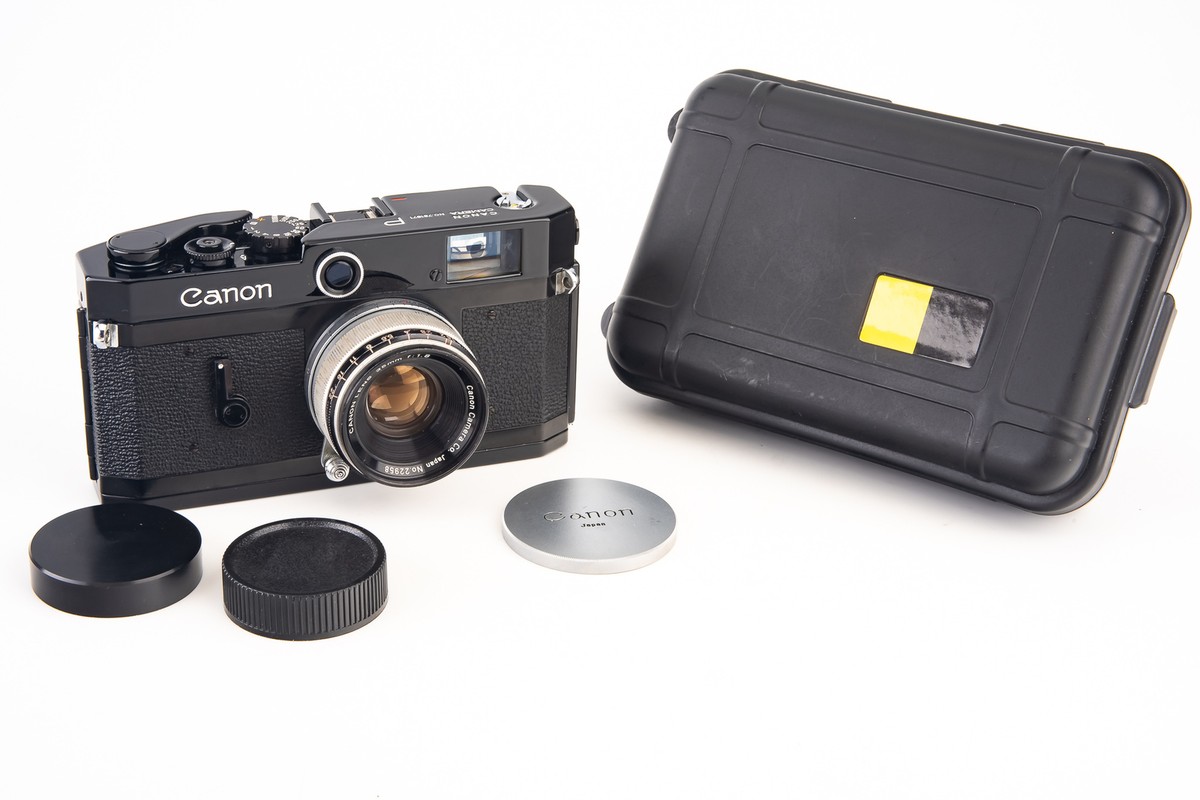 Black Canon P Rangefinder Film Camera with 35mm f/1.8 Lens