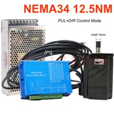 NEMA34 12.5NM Stepper Motor Closed-loop Hybrid Servo Driver Kit & Power Supply