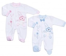 PIGIAMA TINY BAMBINO BAMBINO BIANCO VELLUTO ORSACCHIOTTO DESIGN PREMATURO RAGAZZO