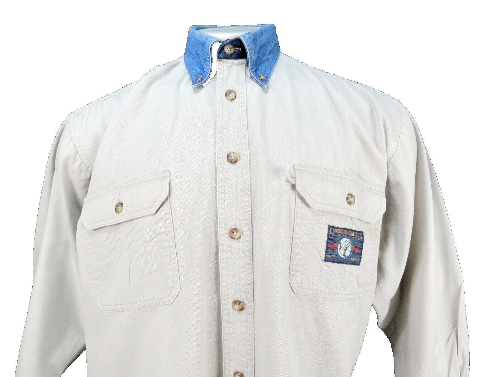 Ducks Unlimited Long Sleeve Casual Button-Down Shirts for Men