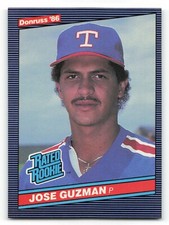 1986 Donruss   #30 JOSE GUZMAN Rated Rookie RC  Texas Rangers  !!!
