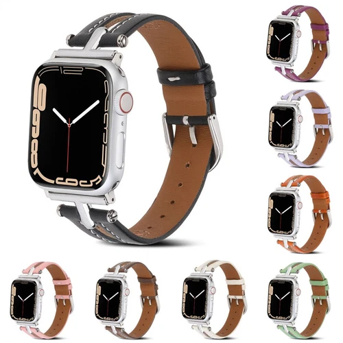 OFF WHITE Cinturino in pelle traspirante cavo nuovo per Apple iWatch 7 6 SE 5 4 3 2 1