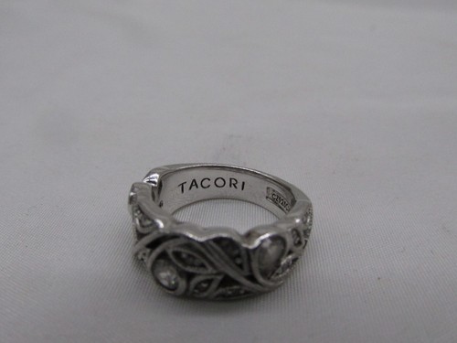 Tacori Sterlingsilber Blume Blatt Design Band Stil Ring Größe 5 #661 - Bild 7 von 8