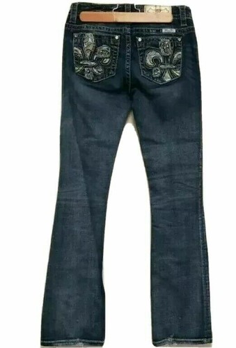 Miss Me Bootcut Jeans Medium Wash Gr. 27 Bling Pocket Strass
