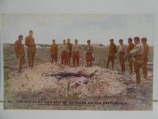 WW1 ARMY BURIAL OF 2 BRITISH SOLDIERS ON BATTLEFIELD OFFICIAL WAR PHOTOGRAPH 