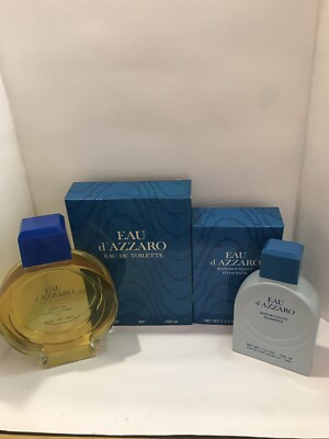 EAU d'AZZARO Eau de Toilette 240ml Splash + Bain Moussant 200ml (VINTAGE RARE)