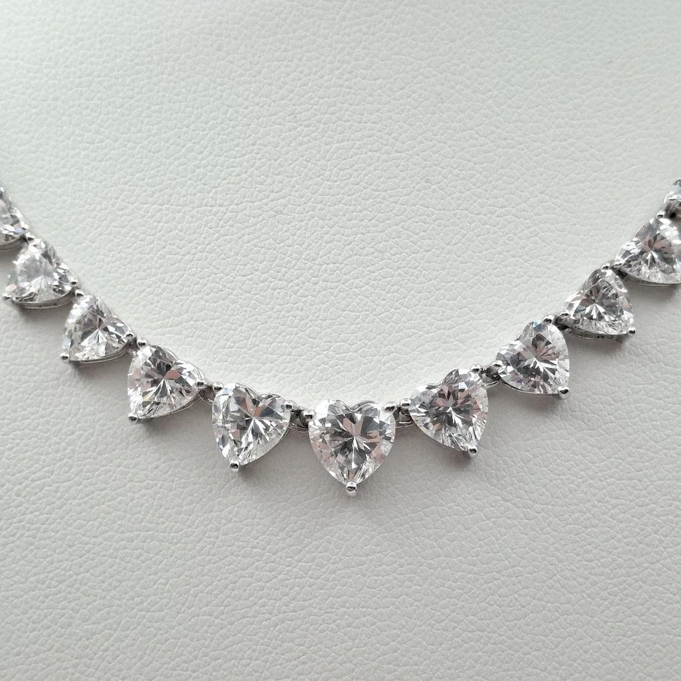 Plata de ley 925 corazón graduado circonita cúbica circonita cúbica tenis Riviera (CP4008081) Foto 2 de 4