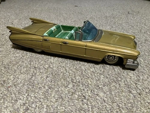 VINTAGE BANDAI TIN FRICTION 1959 4 DOOR CADILLAC CONVERTIBLE 12" VERSION