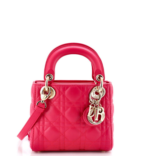 Christian Dior Lady Dior Chain Bag Cannage Quilt Lambskin Mini